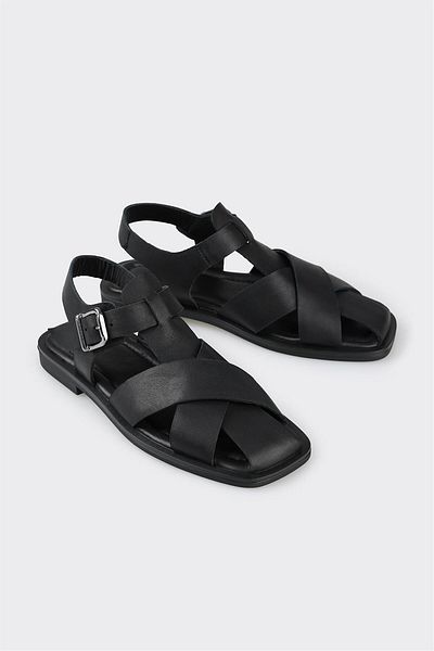 Elle Shoes Black Leather Women's Casual Shoes