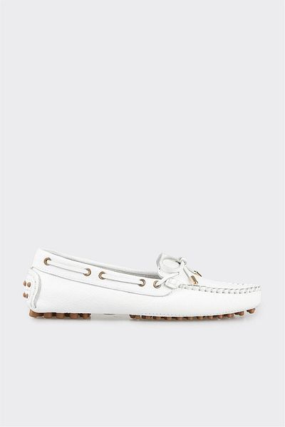 Elle Shoes White Leather Casual Shoes