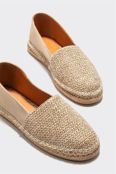 Elle Shoes Vizon Deri Kadın Espadril