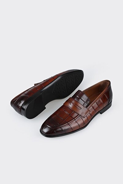 Elle Shoes Tan Leather Men's Loafer