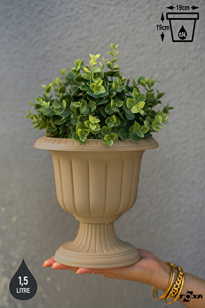 ToXA 1,5 Litre Nergis Saksı Ayaklı Plastik Deliksiz Çiçek Saksısı