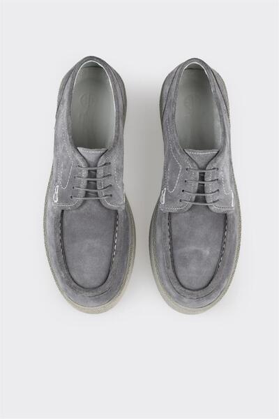 Elle Shoes Gri Deri Erkek Günlük Ayakkabı