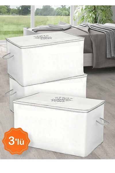 Helen's Home Set of 3 Chest Type Pillow Quilt Storage Storage Storage 75 X 45 X 45 Cm