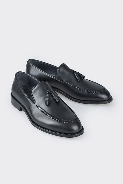 Elle Shoes Black Leather Men's Loafer
