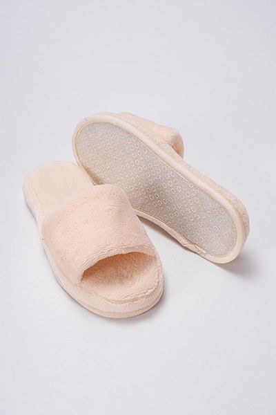 Ender Home Βελούδινες Παντόφλες Μπάνιου Home Hotel Maternity Slippers Αντιολισθητικές Παχιές Ανοιχτές Παντόφλες