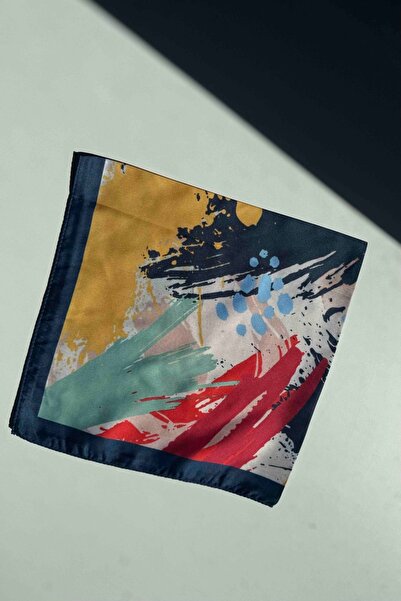 keisy Багатоколірна бандана-хустка з темно-синьою облямівкою