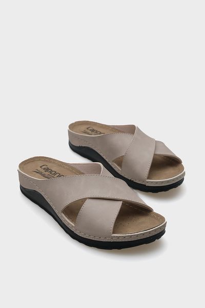 Capone Outfitters Ivory 107001   Women's Cross Band Comfort Anatomic Slippers