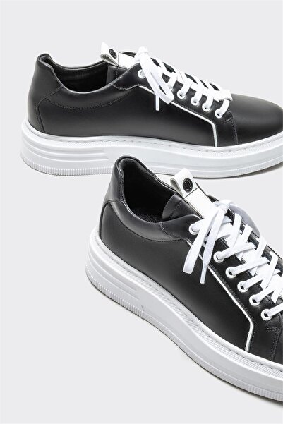 Elle Shoes Siyah Deri Erkek Spor Ayakkabı