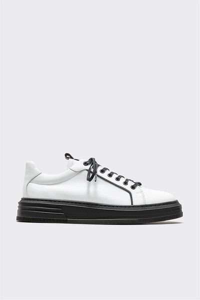 Elle Shoes أحذية رياضية جلدية بيضاء للرجال