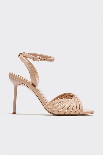 Elle Shoes Beige Women's Heeled Sandals