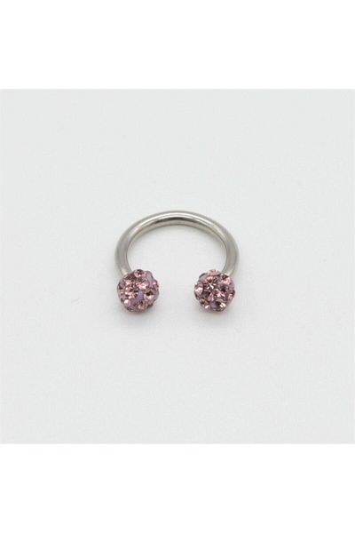 MAZEN Zircon Stone Piercing |   8mm Lilac |   Non-Tarnish Steel |   Cartilage Tragus Lip |   Double Ball