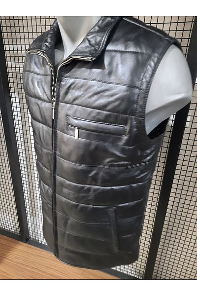 ArdaStilDeri Genuine Leather Inflatable Vest