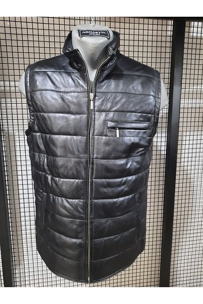 ArdaStilDeri Genuine Leather Inflatable Vest