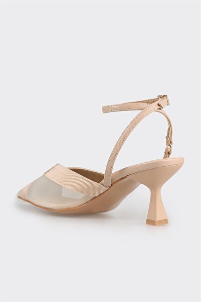 Elle Shoes Bej Kadın Topuklu Ayakkabı