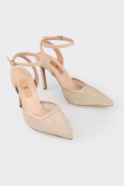 Elle Shoes Naturel Kadın Yüksek Topuk Ayakkabı