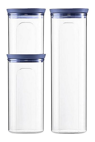 Stefanplast 3-Piece Tosca Round Plastic Jar Set