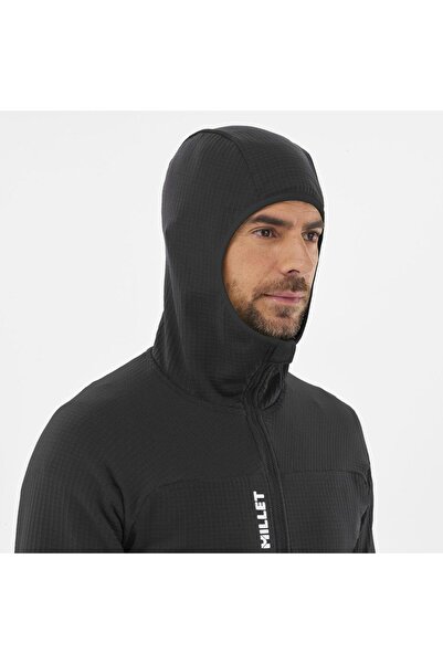 Millet FUSION GRID H Erkek Kapşonlu Polar Ceket Tam Fermuarlı MIV9024 0247 Siyah-XL
