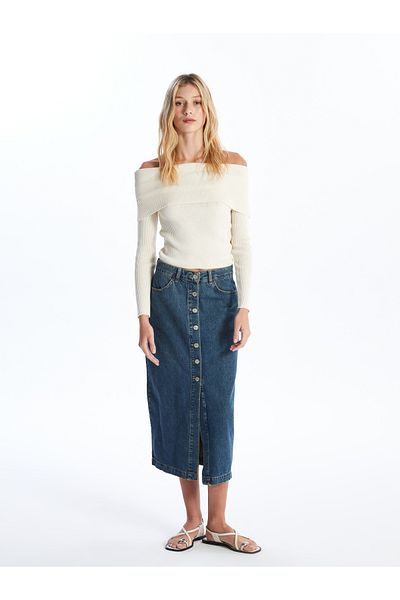 LC Waikiki Fustă Jeans de damă cu ajustare standard