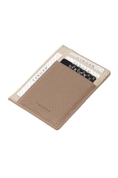 Tergan Etop-Floater Beige-Floater Leather Unisex Credit Card Holder - S1Kk00001676-V6F