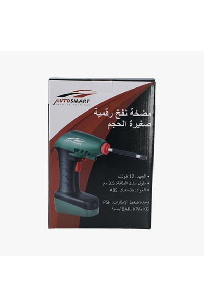 AUTOSMART ABS 12V Air Compressor Handheld Digital Tire Inflator Green and Black CT20301