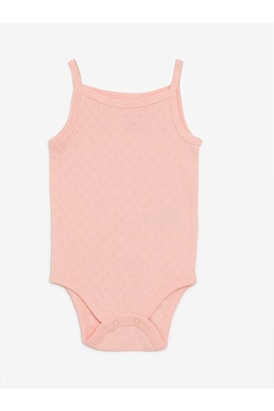 LC Waikiki Τετράγωνο γιακά Basic Baby Girl Snap Body 2-Pece
