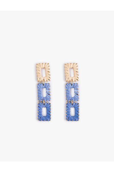 Koton Large Size Geometric Straw Earrings