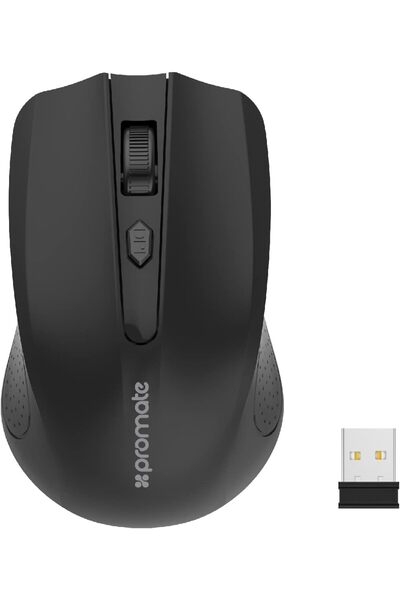 Promate 2.4G Wireless Optical Mouse with USB Nano Receiver, 10m Range, Auto-Sleep, 3 DPI (Clix-8)
