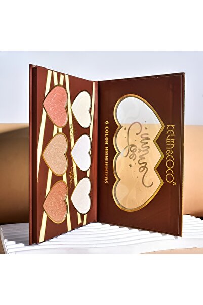 kevin coco Kevin & Coco Highlighter Palette - 6 Warm Shades (Be Mine) Nude