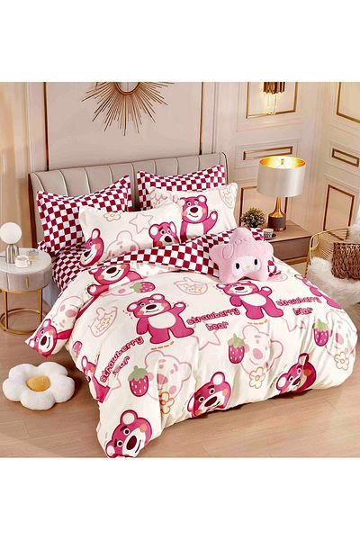 CHIRASO CHIRASO FINET 4-Piece Bedding Set, 1 Person, Fitted Sheet 155x230 cm, Cheerful and Colorful Print