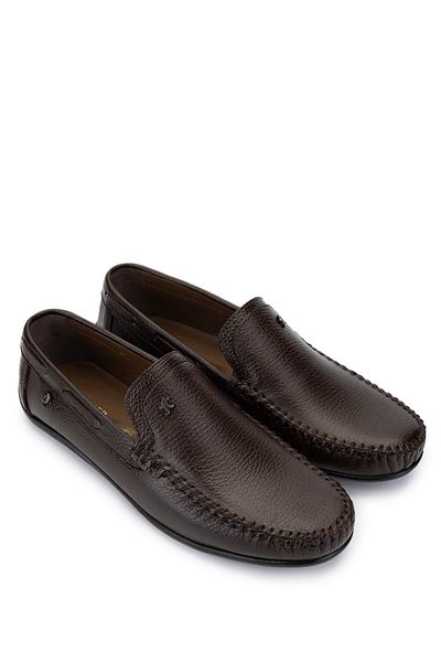 Tamer Tanca Men's Genuine Leather Brown Loafer Shoes