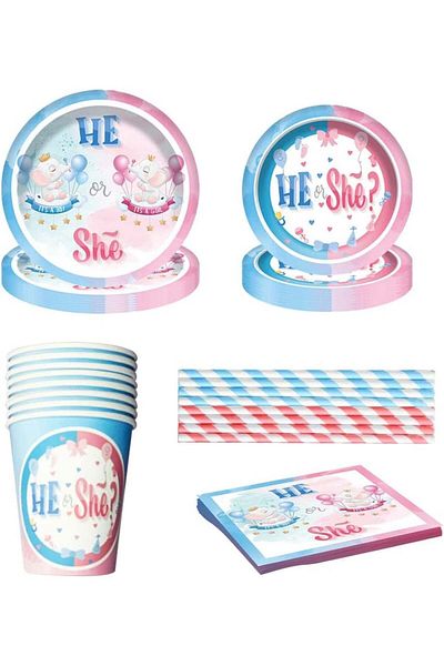 Amycute party tableware set, cardboard, multicolor, 40 pieces