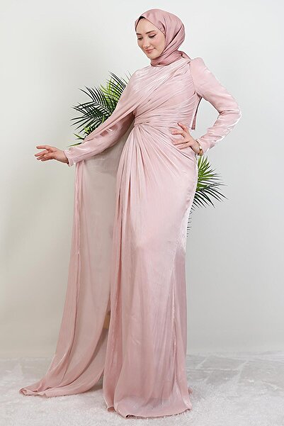 giz astore Burcu Tesettür Abiye Soft Pembe