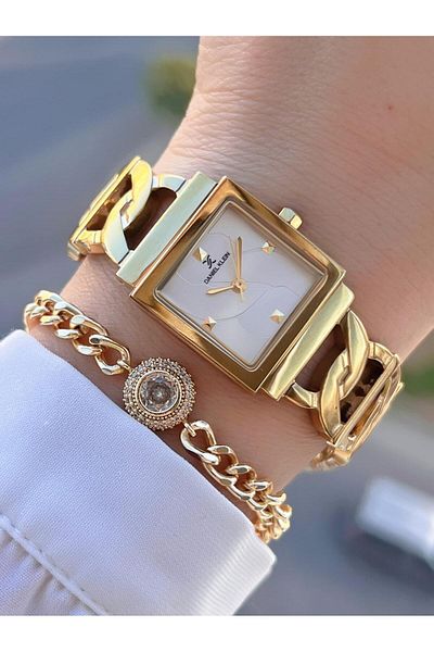 Daniel Klein Steel Cord 30 Mt Water Resistant 2 Years Warranty Women's Wristwatch Bracelet Byn.13966.3