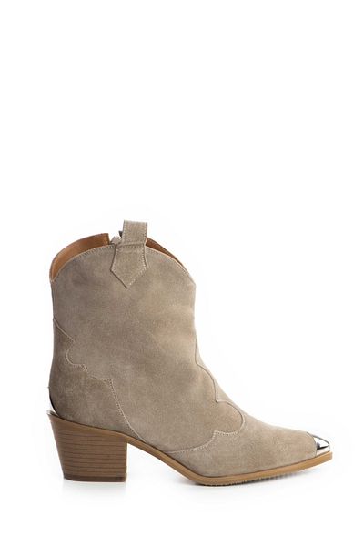 Vanilla Days Amber Nude Boots with Side Zipper