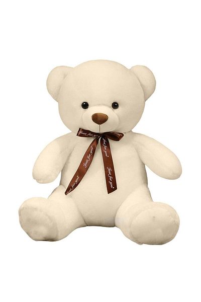 huitich White Teddy Bear Style with Ribbon 60cm 0.8kg