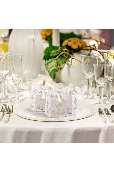 LEMESO Set of 25 Lemeso gift boxes, paper, white, 5 x 5 x 5 cm
