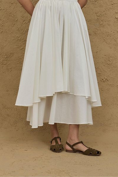Fahhar Multi-Layered Skirt Ecru