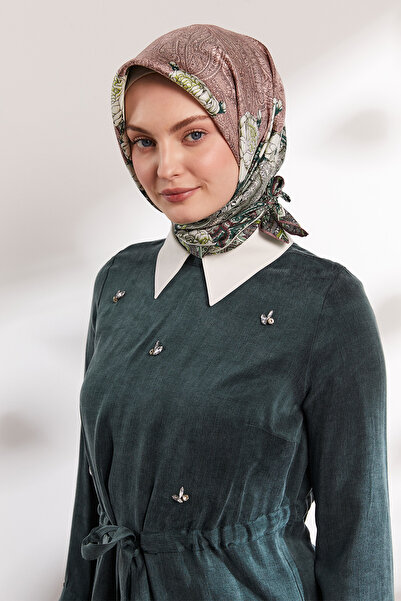 Setrms Etnik Floral Motifli Twill İpek Eşarp