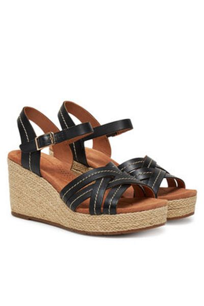 CLARKS Women's Espadrilles black CLARKS-26181462 BLACK LEATHER