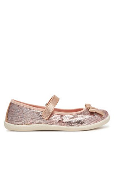 Naturino Balerini pentru fete albi NATURINO-4000713 07 CLARIES 2 PAILLETTES FLASH PINK S