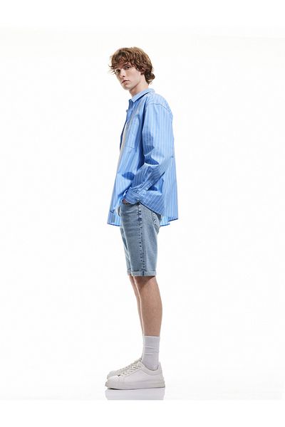 Koton Τζιν σορτς Bermuda Slim Fit με τσέπες με πτυσσόμενο πόδι