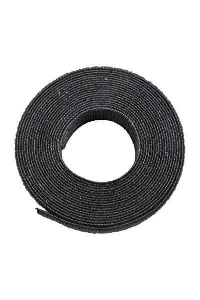 Velcro حزام لفّ واحد - بكرة سوداء لتجميع الكابلات والأدوات