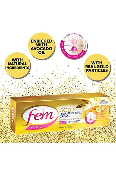 Fem USA Gold Hair Removal Cream Infused with Gold For Smooth & Glowing Skin