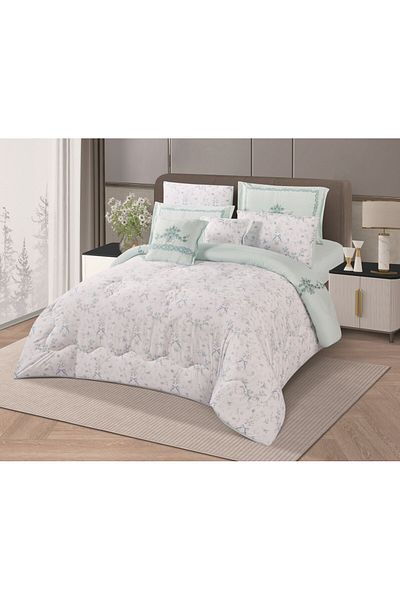 HOURS Horse 8-Piece Soft Embroidered Double-Sided Heavy Fill Quilt Set Cornelia-009