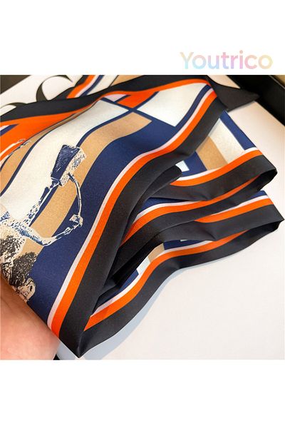 Youtrico Long silk scarves,Headbands,Steed-horse fashion series,147cm