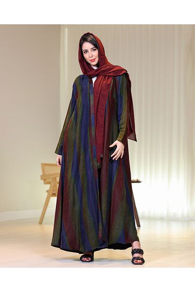 Elegant عبايه جاكر تركي مموج مع طرحة