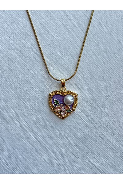 Lavienta Steel Art Necklace with Real Pearl