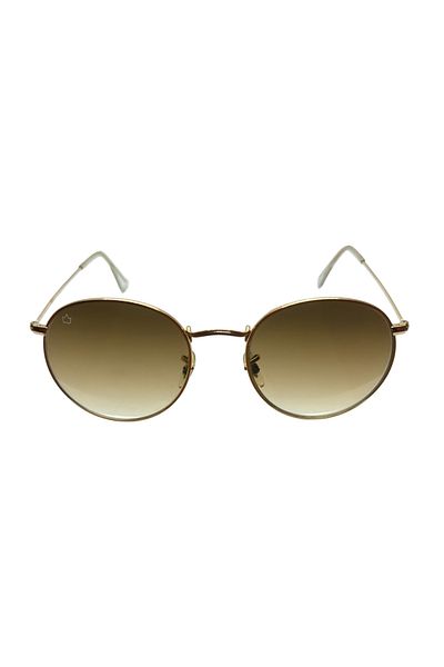 Brooks Bs1412 C4 Brown Unisex Mineral Glass Round Sunglasses