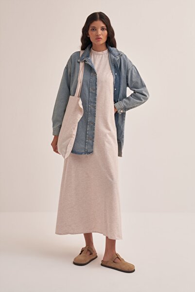 EBU Prive Women's Organic Cotton Sleeveless Dress Natural