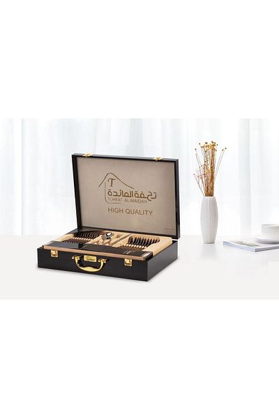 TOHFAT-AL MAIDAH Luxury 72-Piece Flatware Set for 12 People, 18/10 Stainless Steel